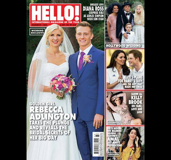 Rebecca Adlington en couverture du magazine "Hello !" du 15 septembre 2014.