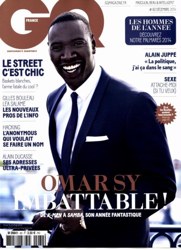 Omar Sy en couverture de GQ magazine (décembre 2014), élu homme de l'année