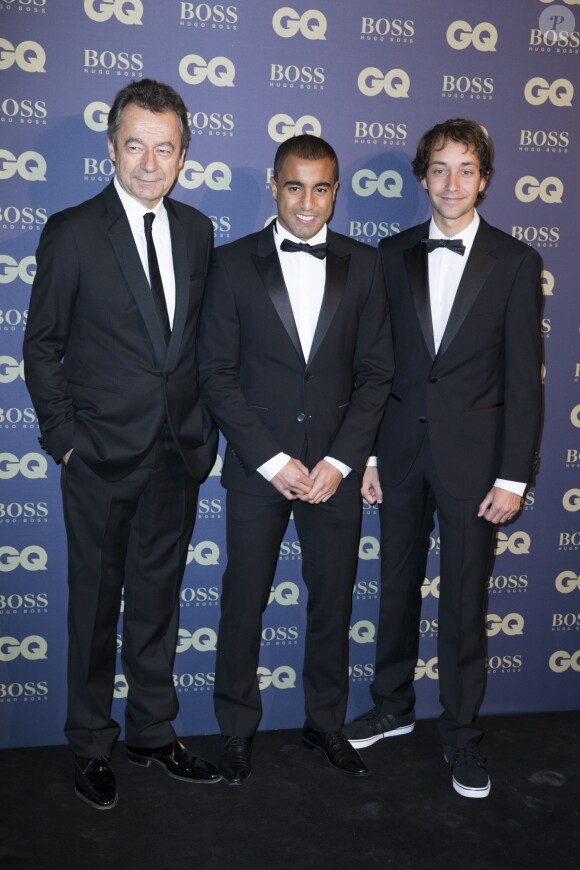 Michel Denisot, Lucas Moura, Guest - Soirée "L'homme de l'année GQ 2014" au Musée d'Orsay, à Paris le 19 novembre 2014.