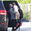 Exclusif - Nicole Richie, son mari Joel Madden et leur fils Sparrow à Los Angeles, le 19 novembre 2014.