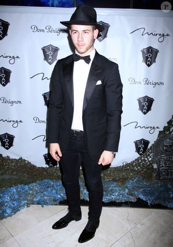 Nick Jonas, déguisé, pour la soirée costumée d'Halloween au nightclub 1 OAK à Las Vegas, le 31 octobre 2014.