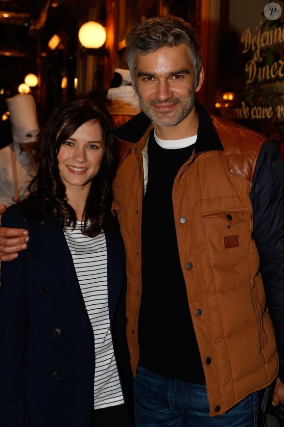 François Vincentelli et sa compagne Alice Dufour lors de la soirée du guide Fooding au passage des Panoramas à Paris le 24 novembre 2014