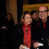 Karl Zero et sa femme Daisy d'Errata lors de la soirée du guide Fooding au passage des Panoramas à Paris le 24 novembre 2014