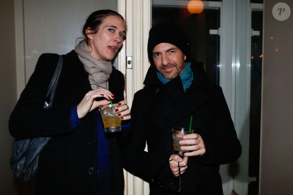 Calogero et sa compagne Marie Bastide lors de la soirée du guide Fooding au passage des Panoramas à Paris le 24 novembre 2014