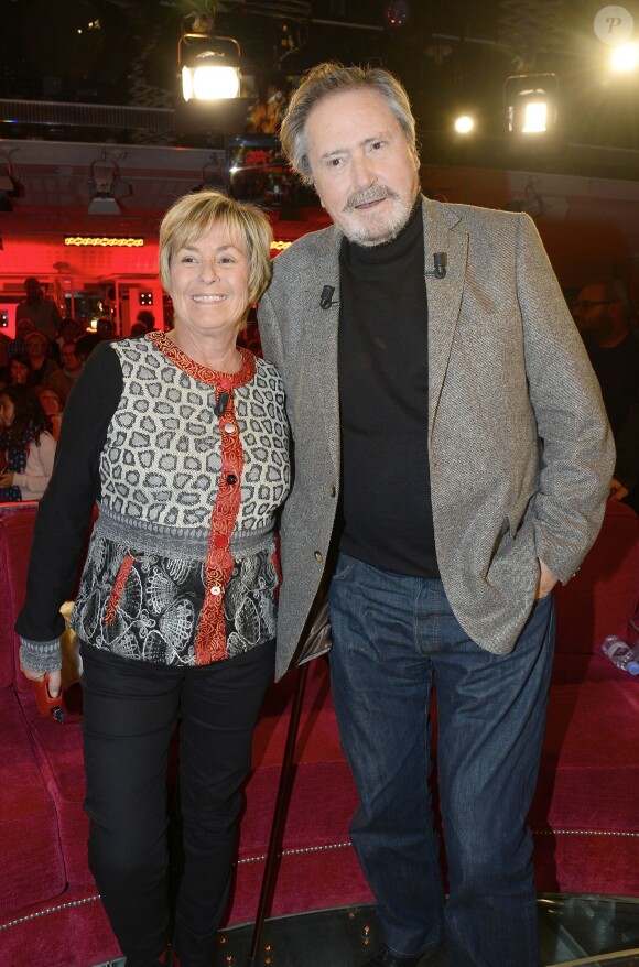 Victor Lanoux et sa femme Véronique Langlois - Enregistrement de l'émission "Vivement Dimanche" qui sera diffusée le 16 novembre 2014. Le 12 novembre.