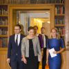 La princesse Victoria de Suède et son mari le prince Daniel assistaient le 25 novembre 2014 dans la bibliothèque Bernadotte du palais royal, à Stockholm, à un séminaire sur la lutte contre l'exclusion chez les jeunes.