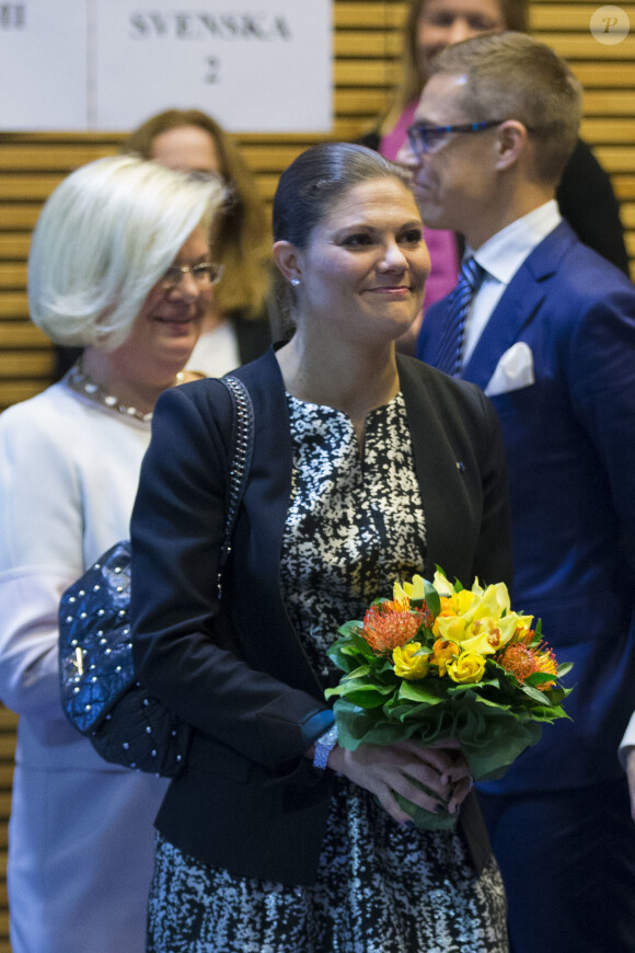 La princesse Victoria de Suède en Finlande, à Hanasaari, le 27 novembre 2014 pour le Future Forum 2014.