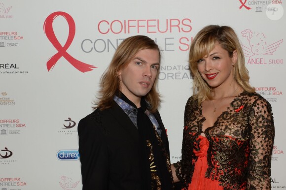Christophe Guillarmé et Eléonore Boccara - soirée pour l'opération Coiffeurs contre le sida dans le cadre de la Journée mondiale contre le sida à l'Académie L'Oréal Produits Professionnels à Paris, le 1er décembre 2014.