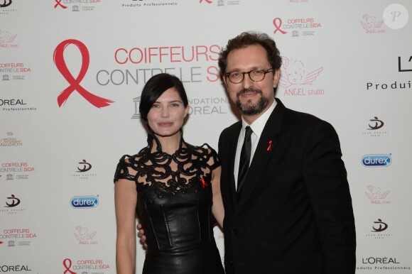 Delphine Chanéac et Vincent Mercier, DG France de L'Oréal Produits Professionnels - soirée pour l'opération Coiffeurs contre le sida dans le cadre de la Journée mondiale contre le sida à l'Académie L'Oréal Produits Professionnels à Paris, le 1er décembre 2014.