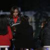 Michelle Obama lit un compte lors de la soirée de lancement des illuminations du sapin de la nation, à Washington, le 4 décembre 2014