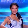 Miss Tahiti défile dans l'univers de la Reine des Neiges, lors de la cérémonie de Miss France 2015 sur TF1, le samedi 6 décembre 2014.