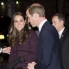 Kate Middleton, la duchesse de Cambridge, enceinte et le prince William lors de leur arrivée à l'hôtel "The Carlyle" à New York, le 7 décembre 2014