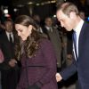 Kate Middleton, la duchesse de Cambridge, enceinte et le prince William lors de leur arrivée à l'hôtel "The Carlyle" à New York, le 7 décembre 2014