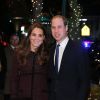 Le duc et la duchesse de Cambridge, le prince William et son épouse Catherine, enceinte, lors de leur arrivée à l'hôtel Carlyle de New York, le 7 décembre 2014