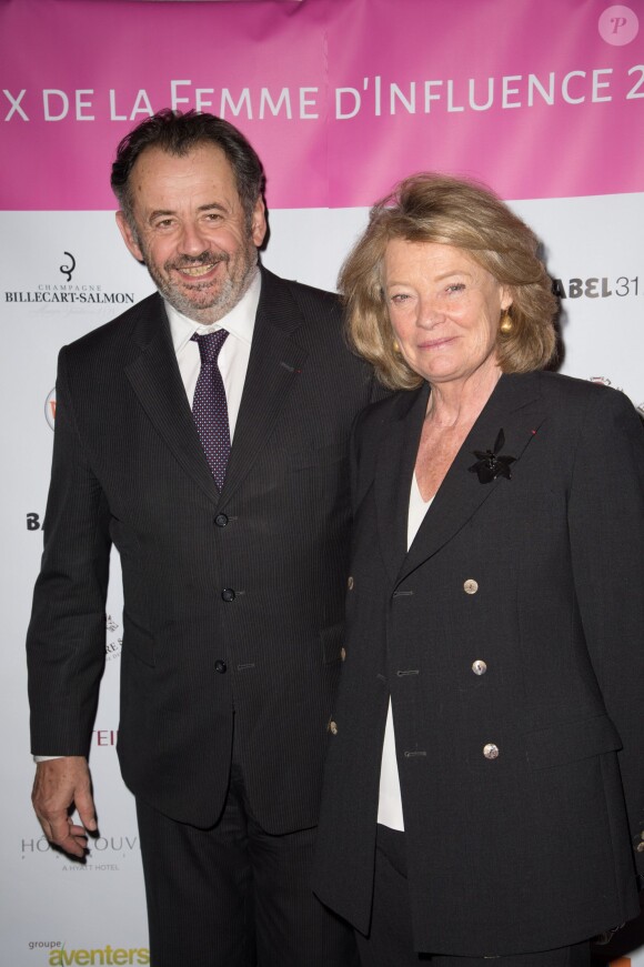Guillaume Sarkozy et Aude de Thuin - Soirée de remise des "Prix de la Femme d'Influence 2014" à l'hôtel du Louvre à Paris le 8 décembre 2014.