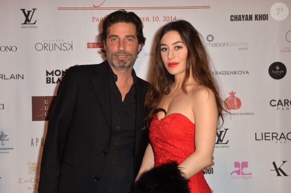 Richard Orlinski et Fanny Valette  lors du dîner de gala "Love Charity Christmas Dinner" organisé par l'association "Lyubov" au profit des enfants de Donetsk à la Maison Blanche à Paris, le 10 décembre 2014.