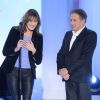 Carla Bruni et Michel Drucker - Enregistrement de l'émission "Vivement Dimanche" (France 2) à Paris le 10 décembre 2014.