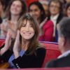 Carla Bruni - Carla Bruni-Sarkozy lors de l'enregistrement de l'émission "Vivement Dimanche" (France 2)  à Paris le 10 décembre 2014.