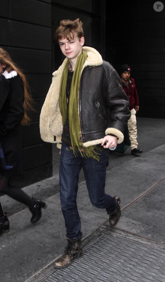 Thomas Sangster à New York le 19 mars 2014.