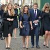 Pippa Middleton avec Ben Fogle et sa femme Marina lors d'un service à la mémoire de Sir David Frost à l'abbaye de Westminster le 13 mars 2014