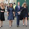 Pippa Middleton avec Ben Fogle et sa femme Marina lors d'un service à la mémoire de Sir David Frost à l'abbaye de Westminster le 13 mars 2014
