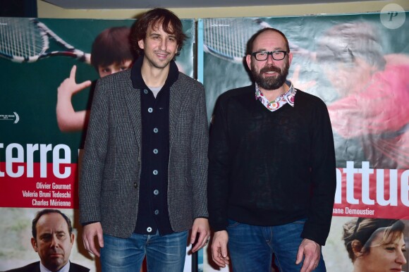 Stéphane Demoustier et Olivier Gourmet - Avant-première du film "Terre battue" au cinéma UGC Les Halles à Paris, le 16 décembre 2014