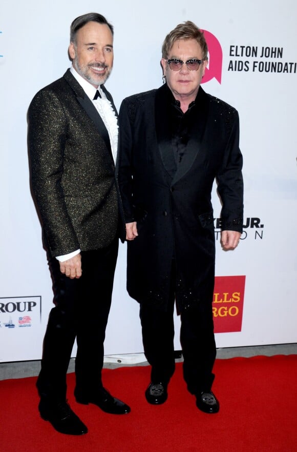 Elton John et David Furnish - 13e soirée Elton John AIDS Foundation à New York le 28 octobre 2014