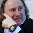  G&eacute;rard Depardieu pr&eacute;sente la nouvelle collection de montre de la marque CVSTOS &agrave; l'h&ocirc;tel Four Seasons &agrave; Moscou, le 17 d&eacute;cembre 2014. 