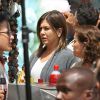Jennifer Aniston sur le tournage du film "Cake" à Los Angeles, le 22 avril 2014.