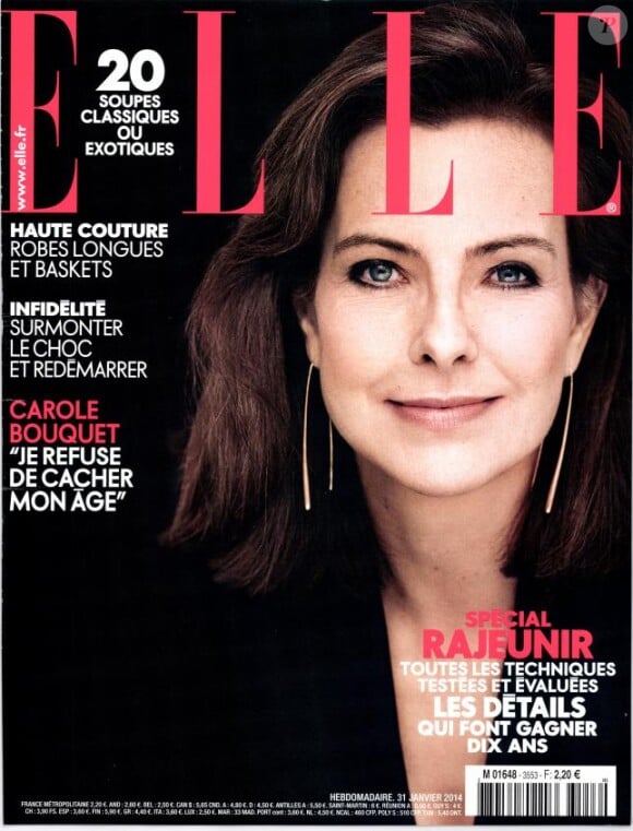Carole Bouquet en couverture du magazine Elle du 31 janvier 2014