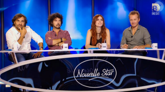 Le jury, lors des castings à Paris de Nouvelle Star 2015. Episode 4 diffusé le jeudi 18 décembre 2014 sur D8.