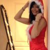 Nathalie, la cougar de Secret Story 8, se déguise en mère Noël sexy. Le 24 décembre 2014.