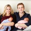 Holly Branson, la fille de Richard, présente ses jumeaux Etta et Artie, nés le 20 décembre 2014, avec son mari Freddie.