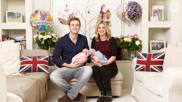 La jolie Holly Branson, la fille de Richard, présente ses jumeaux Etta et Artie, nés le 20 décembre 2014, avec son mari Freddie.