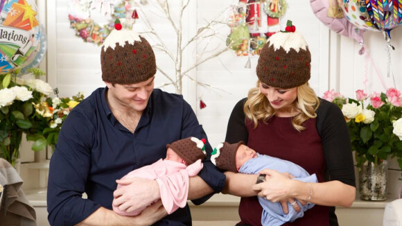 Holly Branson, la fille de Richard, présente ses jumeaux, nés le 20 décembre 2014, avec son mari Freddie.