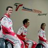 Ralf Schumacher, Franck Montagny et Jarno Trulli lors de la présentation de l'écurie Toyota à Cologne, le 12 janvier 2007