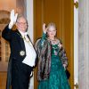 La reine Margrethe II de Danemark, accompagnée par son époux le prince Henrik, organisait le 1er janvier 2015 la traditionnelle réception du Nouvel An à Amalienborg, Copenhague.