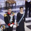 Le prince Frederik et la princesse Mary de Danemark secondaient la reine Margrethe II et le prince Henrik le 6 janvier 2015 au palais de Christiansborg lors de la deuxième réception officielle du Nouvel An, pour le corps diplomatique et les ambassadeurs.