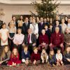 Photo de groupe de la réunion de famille au palais de Fredensborg pour le Noël 2015 de la famille royale danoise, à l'initiative de la reine Margrethe II de Danemark, qui avait convié la branche grecque (du côté de sa soeur Anne-Marie) et le clan Berleburg (du côté de son autre soeur, Benedikte).