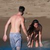 Exclusif - L'actrice Lea Michele et son petit-ami Matthew Paetz profitent de la plage le jour de Noël lors de leurs vacances au Mexique, le 25 décembre 2014.