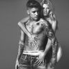 Justin Bieber et Lara Stone, égéries de la campagne printemps 2015 de Calvin Klein Jeans. Photo par Mert et Marcus.