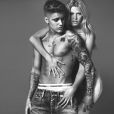  Justin Bieber et Lara Stone, &eacute;g&eacute;ries de la campagne printemps 2015 de Calvin Klein Jeans. Photo par Mert et Marcus. 
