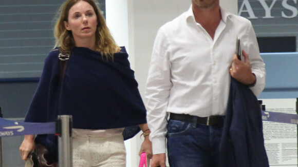 Geri Halliwell et Christian fiancés: Retour à Londres après un Nouvel An de rêve