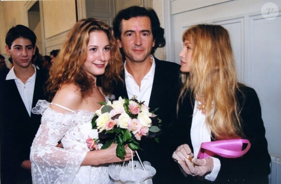 Justine Lévy et son père Bernard-Henri Lévy lors de son mariage avec Raphaël Enthoven
