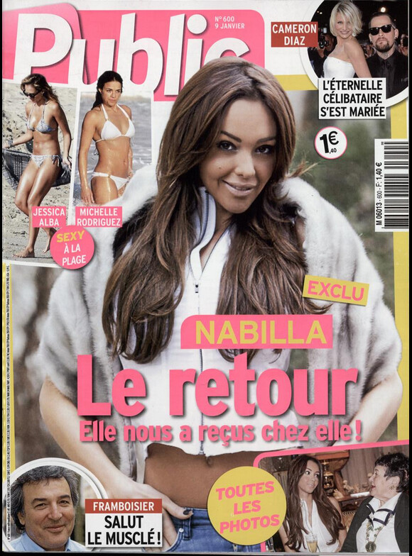 Nabilla en couverture du magazine Public, en kiosques le 9 janvier 2015