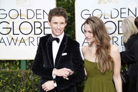 Eddie Redmayne et sa femme Hannah Bagshawe - La 72e cérémonie annuelle des Golden Globe Awards à Beverly Hills, le 11 janvier 2015