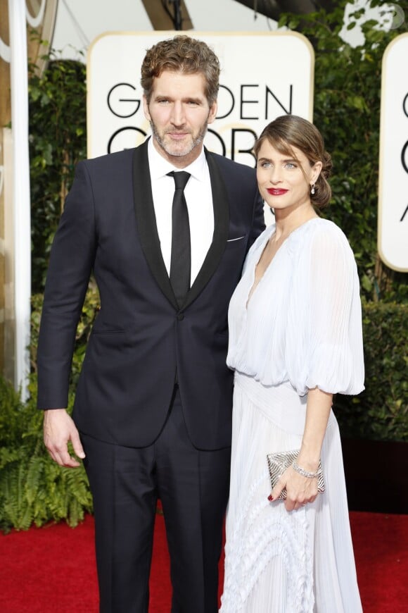 Amanda Peet et son mari David Benioff - La 72e cérémonie annuelle des Golden Globe Awards à Beverly Hills, le 11 janvier 2015