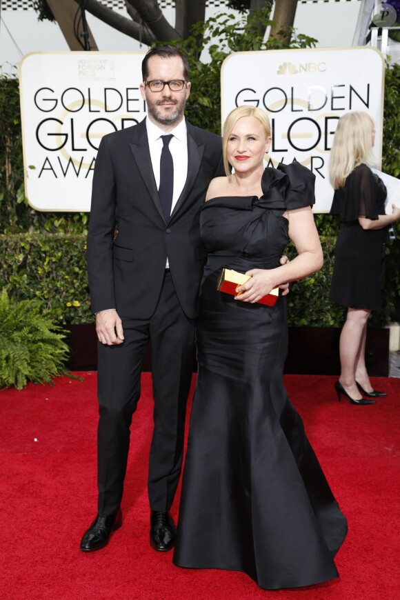 Eric White et sa petite-amie Patricia Arquette - La 72e cérémonie annuelle des Golden Globe Awards à Beverly Hills, le 11 janvier 2015