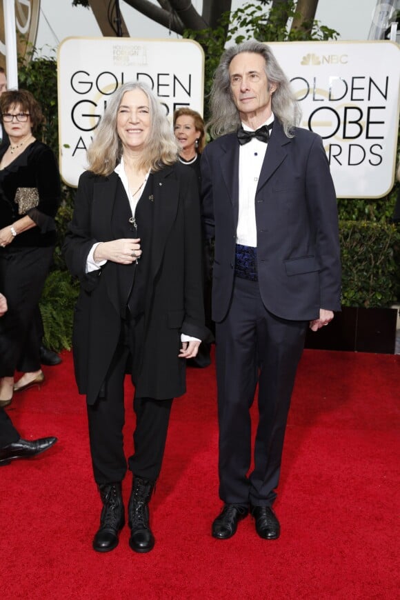 Patti Smith et son guitariste Lenny Kaye - La 72e cérémonie annuelle des Golden Globe Awards à Beverly Hills, le 11 janvier 2015