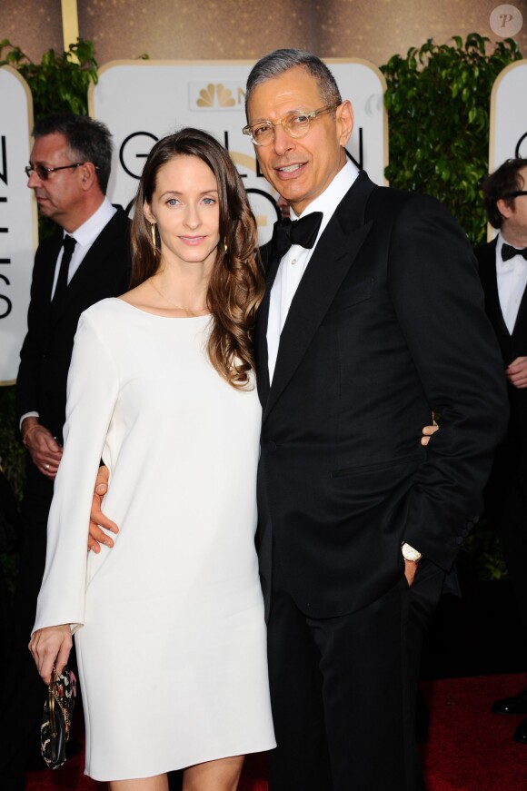 Jeff Goldblum et sa femme Emilie Livingston enceinte - La 72e cérémonie annuelle des Golden Globe Awards à Beverly Hills, le 11 janvier 2015
